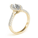 Marquise Cut Halo Pavé Engagement Ring
