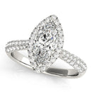 Marquise Cut Halo Pavé Engagement Ring