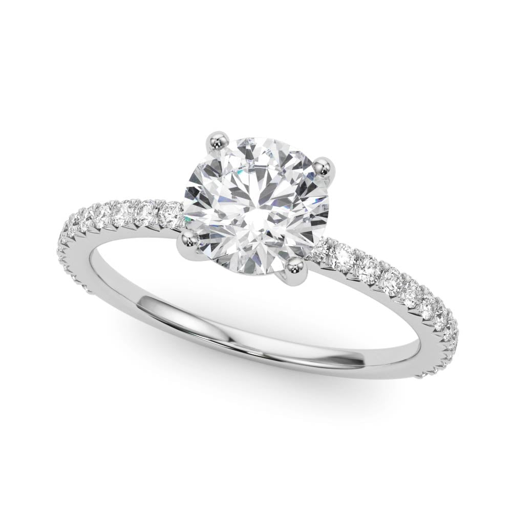 Round Pavé Engagement Ring