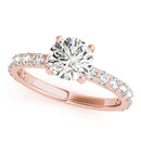 Round French Cut Pavé Engagement Ring DiamondStatus
