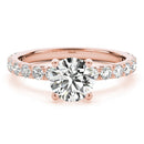 Round French Cut Pavé Engagement Ring DiamondStatus