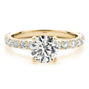 Round French Cut Pavé Engagement Ring DiamondStatus