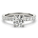 Round French Cut Pavé Engagement Ring DiamondStatus