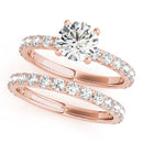 Round French Cut Pavé Engagement Ring DiamondStatus
