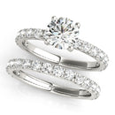 Round French Cut Pavé Engagement Ring DiamondStatus