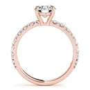 Round French Cut Pavé Engagement Ring DiamondStatus