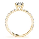 Round French Cut Pavé Engagement Ring DiamondStatus