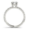 Round French Cut Pavé Engagement Ring DiamondStatus