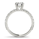 Round French Cut Pavé Engagement Ring DiamondStatus
