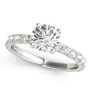 Round French Cut Pavé Engagement Ring DiamondStatus
