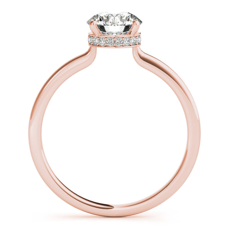 Round Hidden Halo Engagement Ring