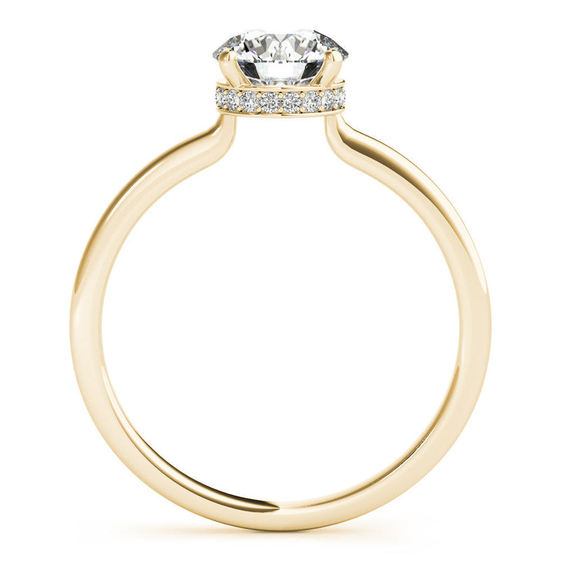 Round Hidden Halo Engagement Ring