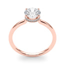 Round Hidden Halo Engagement Ring