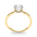 Round Hidden Halo Engagement Ring