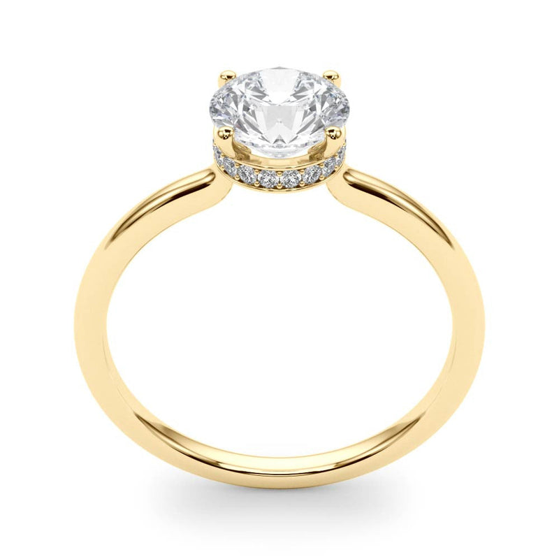 Round Hidden Halo Engagement Ring