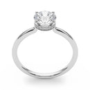 Round Hidden Halo Engagement Ring