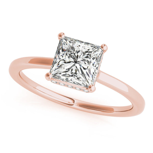 Princess Hidden Halo Engagement Ring
