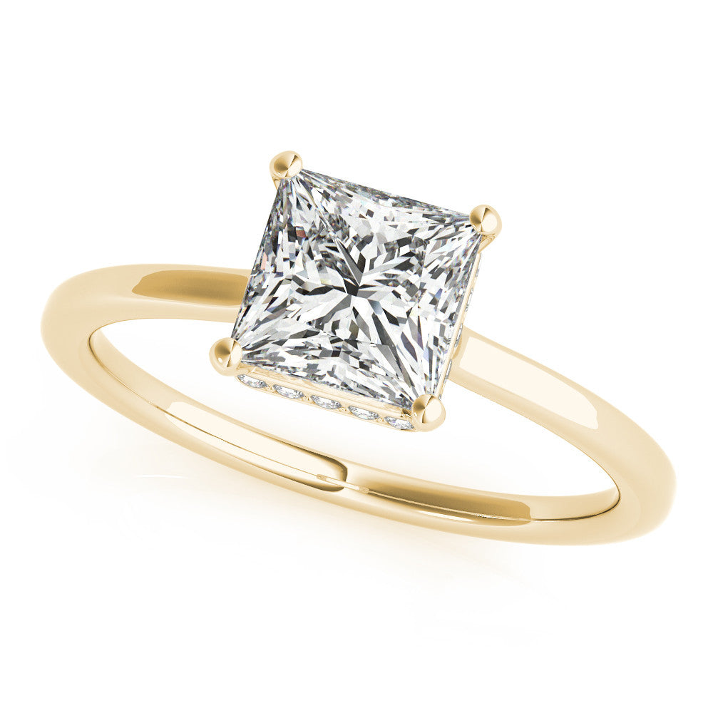 Princess Hidden Halo Engagement Ring