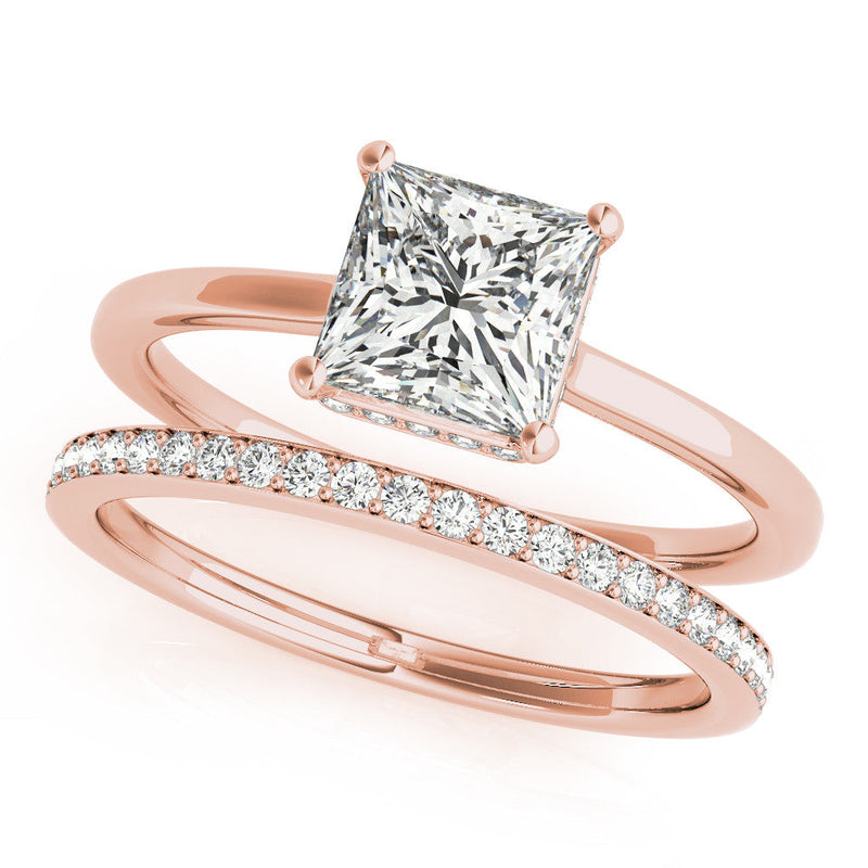 Princess Hidden Halo Engagement Ring