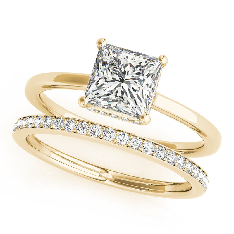 Princess Hidden Halo Engagement Ring
