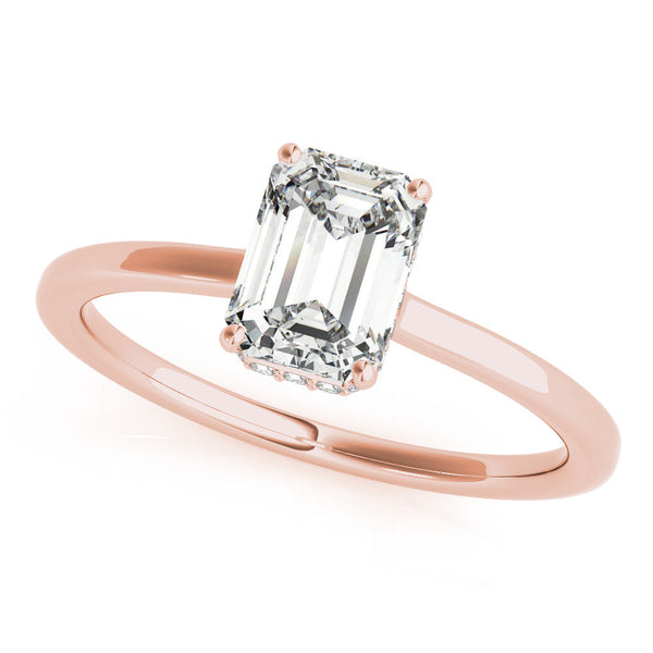 Emerald Hidden Halo Engagement Ring