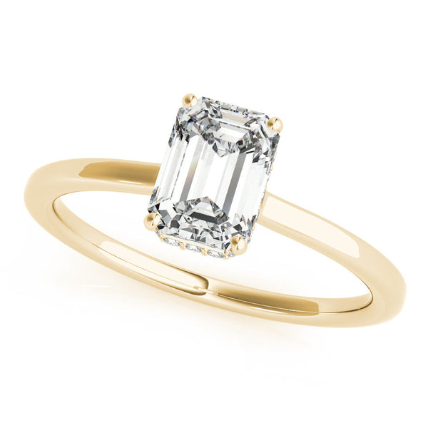 Emerald Hidden Halo Engagement Ring
