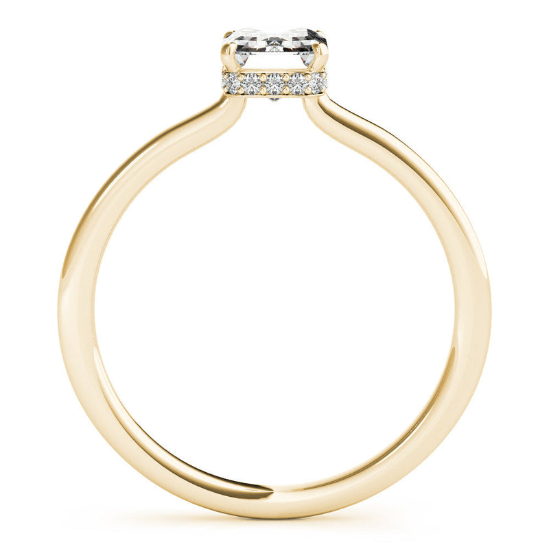 Emerald Hidden Halo Engagement Ring