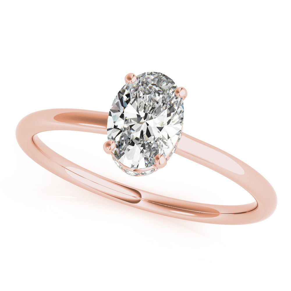 Oval Hidden Halo Engagement Ring