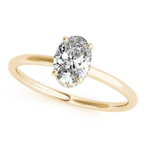 Oval Hidden Halo Engagement Ring