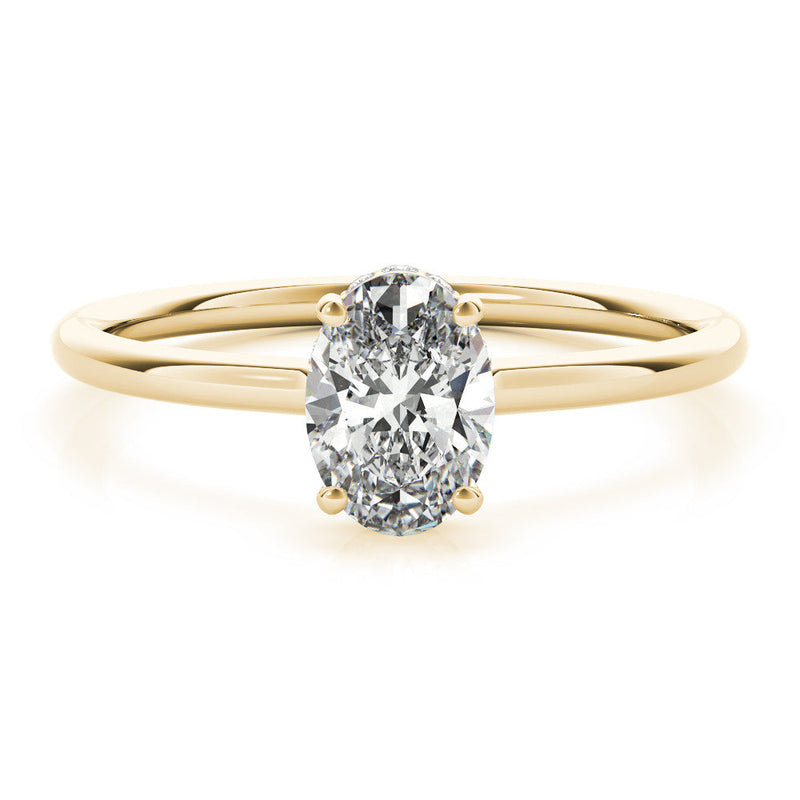 Oval Hidden Halo Engagement Ring