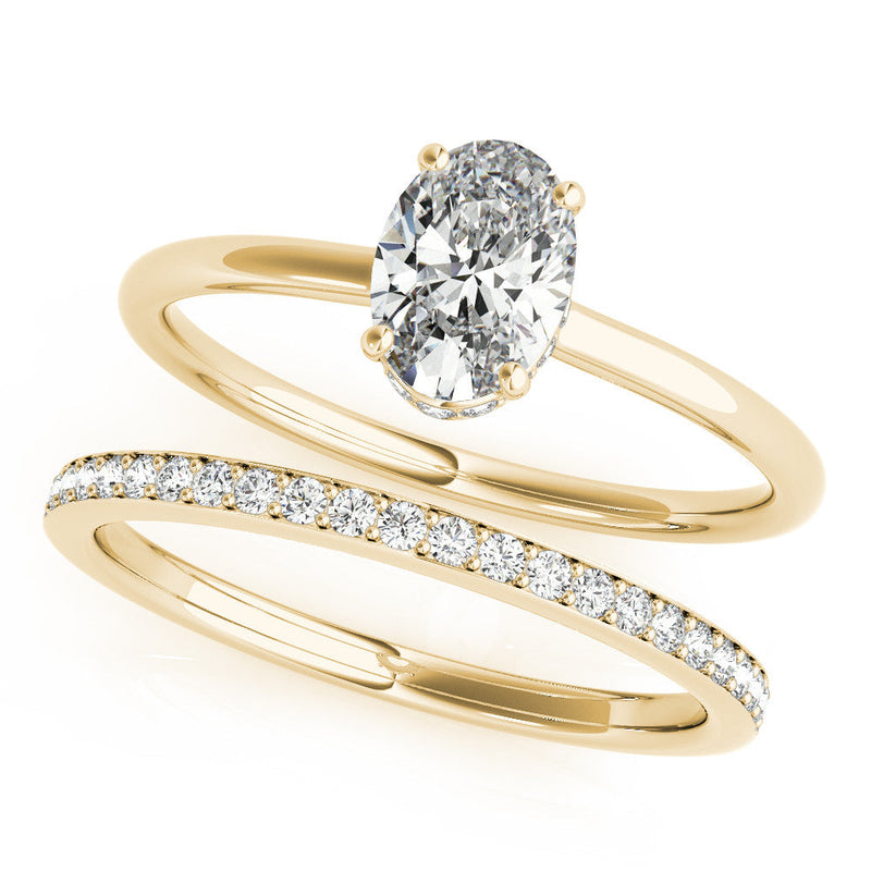 Oval Hidden Halo Engagement Ring