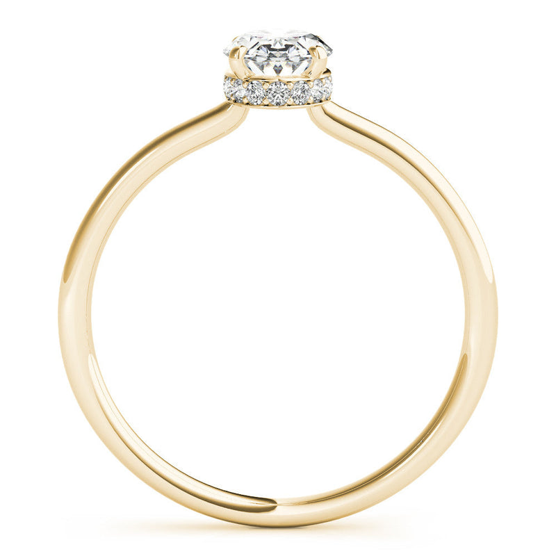 Oval Hidden Halo Engagement Ring