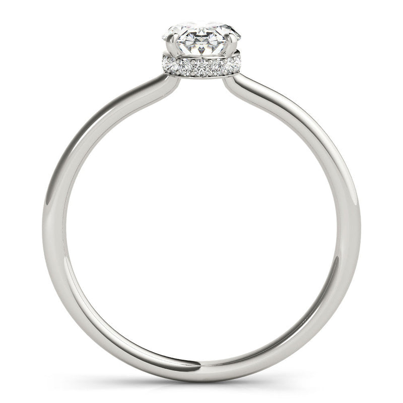 Oval Hidden Halo Engagement Ring