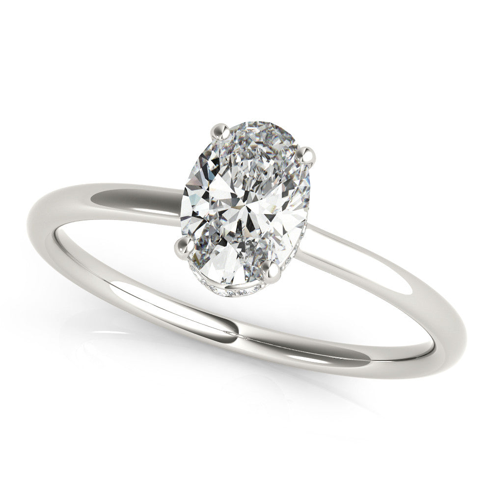 Oval Hidden Halo Engagement Ring