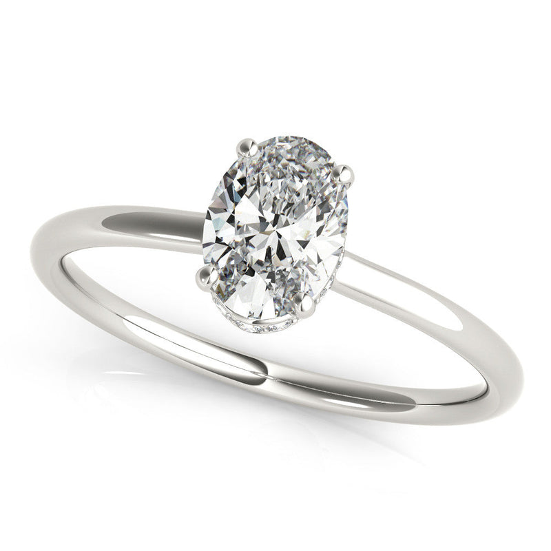 Oval Hidden Halo Engagement Ring
