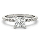 Princess Solitaire Twisted Engagement Ring DiamondStatus