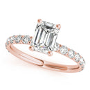 Emerald French Cut Pavé Engagement Ring DiamondStatus
