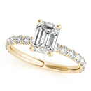 Emerald French Cut Pavé Engagement Ring DiamondStatus