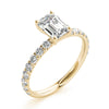 Emerald French Cut Pavé Engagement Ring DiamondStatus