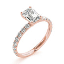 Emerald French Cut Pavé Engagement Ring DiamondStatus