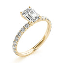 Emerald French Cut Pavé Engagement Ring DiamondStatus