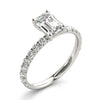 Emerald French Cut Pavé Engagement Ring DiamondStatus