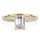 Emerald French Cut Pavé Engagement Ring DiamondStatus