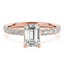 Emerald French Cut Pavé Engagement Ring DiamondStatus