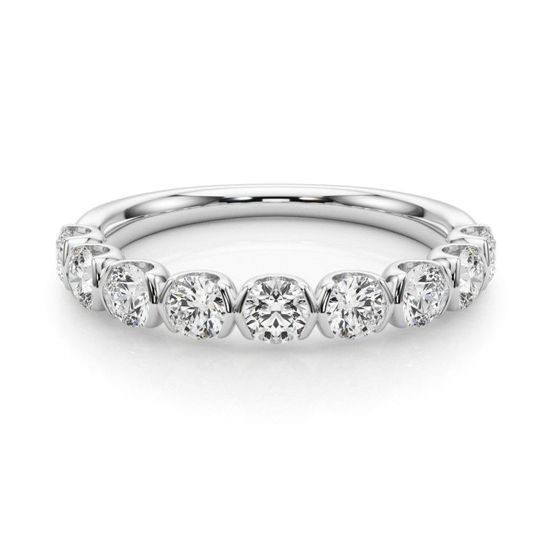 Round Rub Over Diamond Wedding Ring