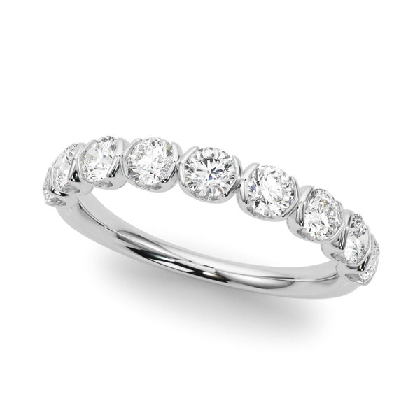 Round Rub Over Diamond Wedding Ring