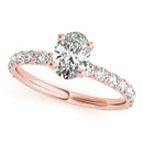 Oval French Cut Pavé Engagement Ring DiamondStatus