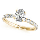 Oval French Cut Pavé Engagement Ring DiamondStatus