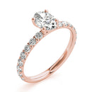 Oval French Cut Pavé Engagement Ring DiamondStatus