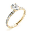 Oval French Cut Pavé Engagement Ring DiamondStatus